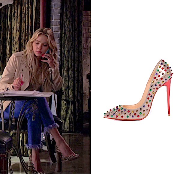 Christian Louboutin Shoes - Louboutin: Multicolor Follies Spikes 100 Beige Specchio Studded Heels *RARE*